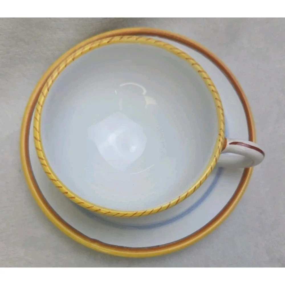 Deruta Cup & Saucer Floral Made In‎ Italy Marked Ceramica Espresso Demitasse 4